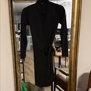 The Limited Black Long Sleeve Wrap Dress xxs petite